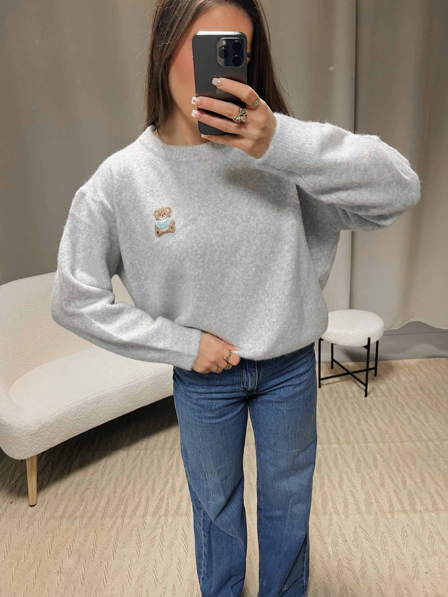 Pull BEAR gris clair