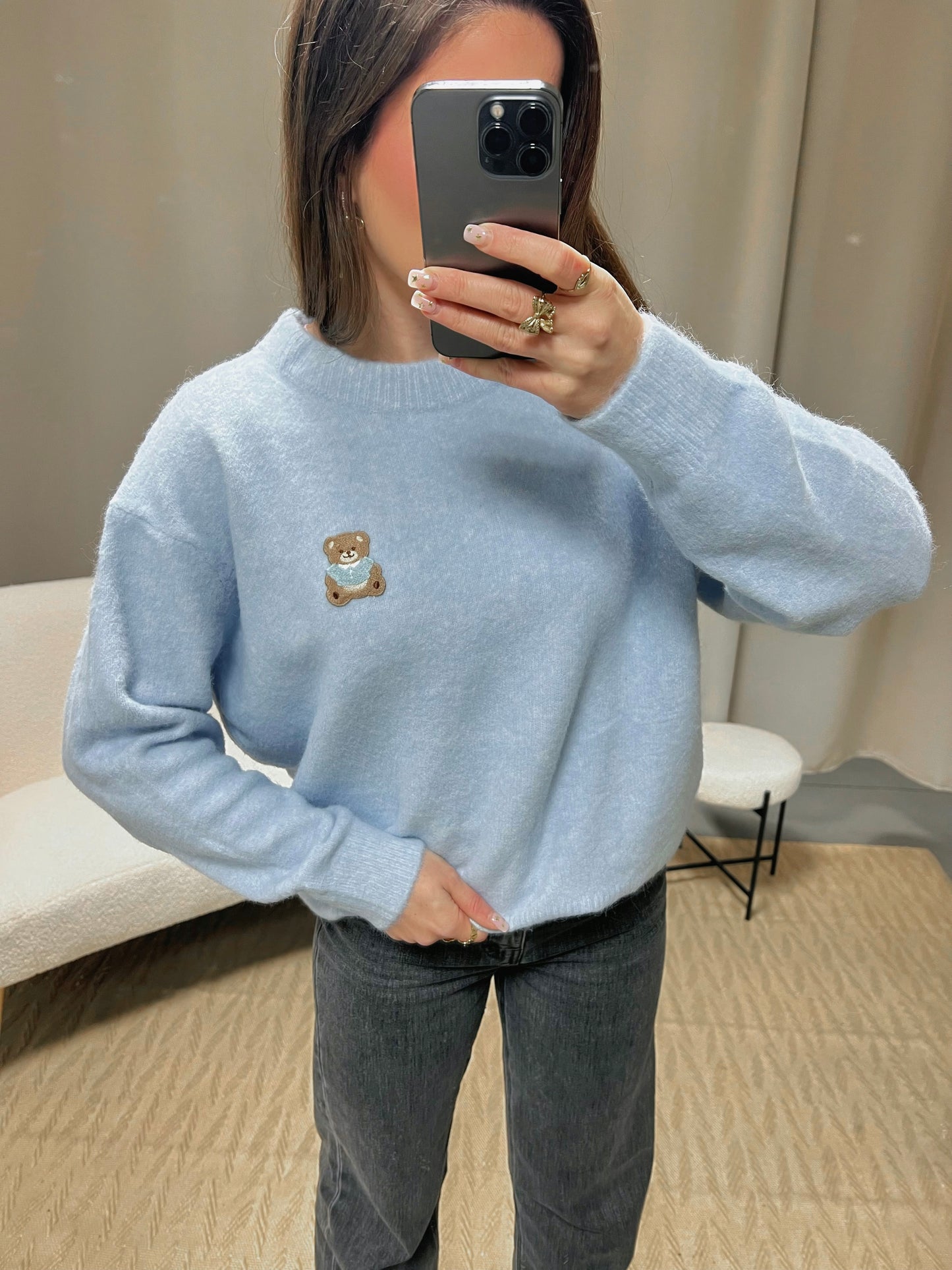 Pull BEAR bleu ciel