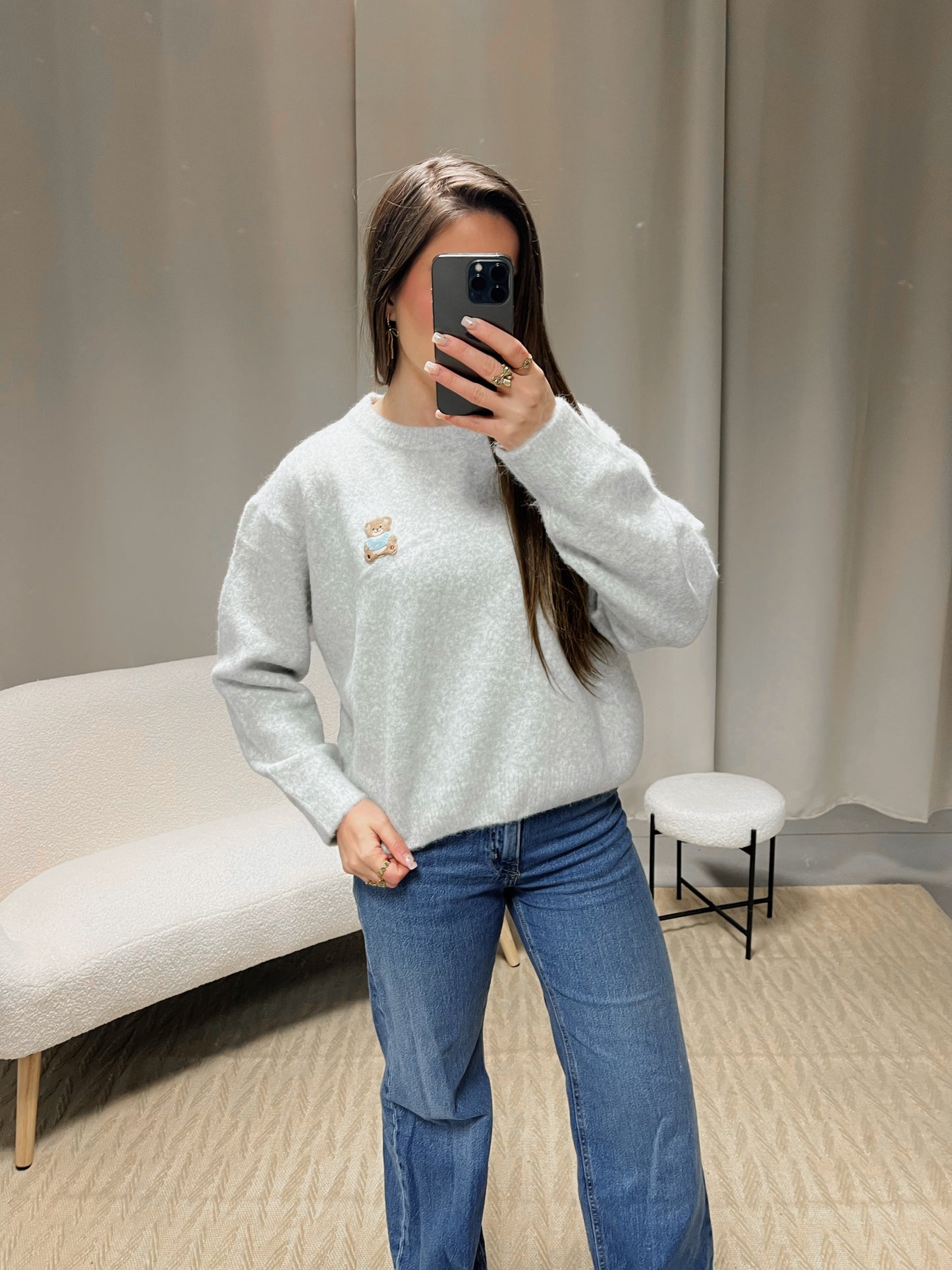 Pull BEAR gris clair