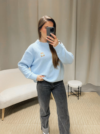 Pull BEAR bleu ciel