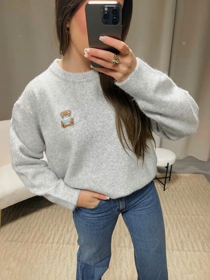 Pull BEAR gris clair