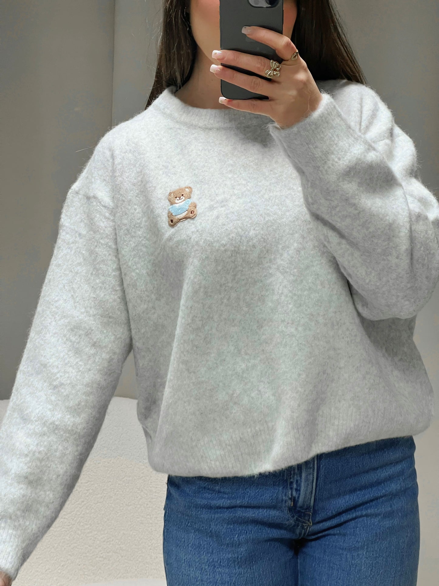 Pull BEAR gris clair