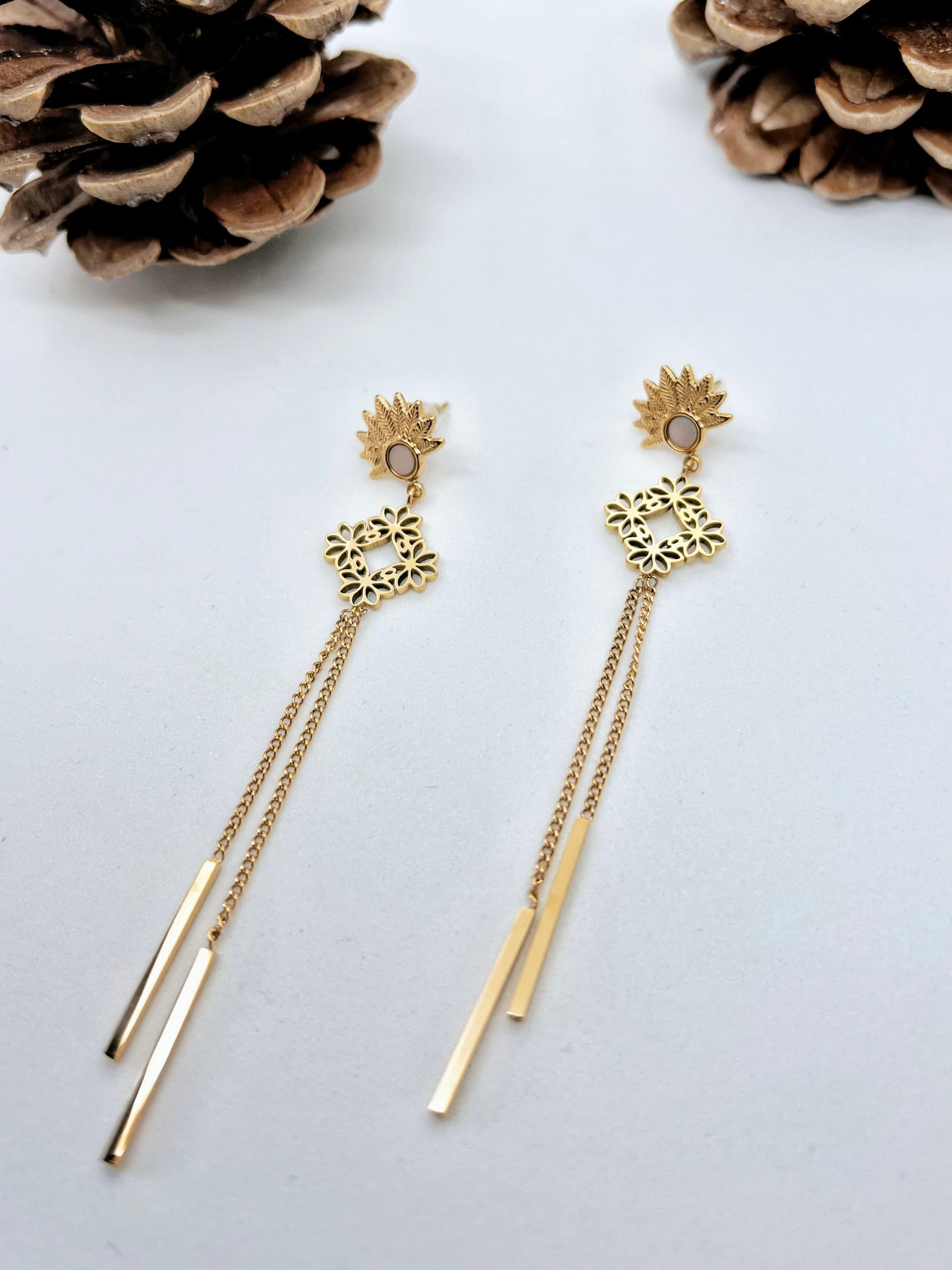 Boucles d'oreilles FLORA pendantes